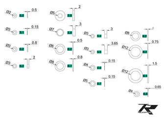 Tron 5.8/Nitron Shim & Washer Set 1 - HeliDirect