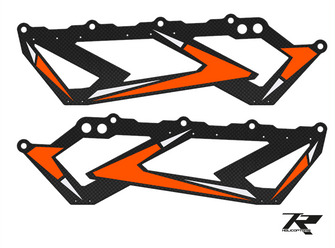 Tron7.0 Fusion Edition Lower Carbon Fiber Main Frame Set - Orange - HeliDirect