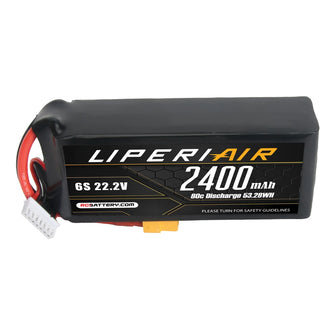 LiperiAir 2400mAh 6S 80C 22.2V Lipo Battery With XT60 Plug for RC Planes / RC Heli