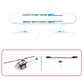 Goosky S2 Tail Boom and Fin Sticker - White (3 sets) - HeliDirect