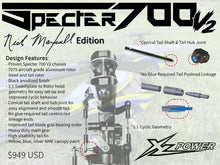 XLPower Specter 700 V2 Nick Maxwell Edition Kit (w/o Blades) - HeliDirect